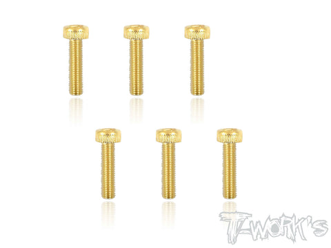 GSS-416H 4mmx16mm Gold Plated Steel Hex. Socket Head Screws（6pcs.）