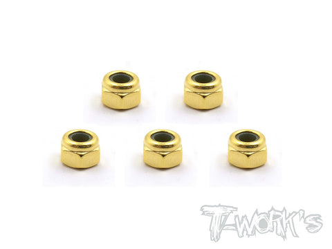 GSS-4LN  Golden Plated M4 Lock Nuts ( 5pcs. )