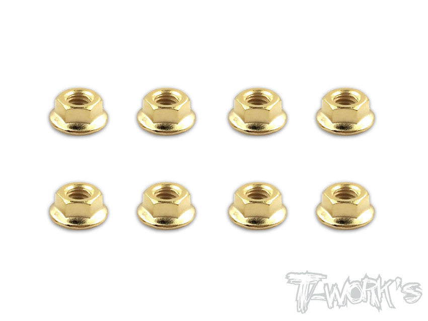 GSS-4SN Gold Plated Serrated M4 Wheel Steel Nuts ( 8 pcs.）