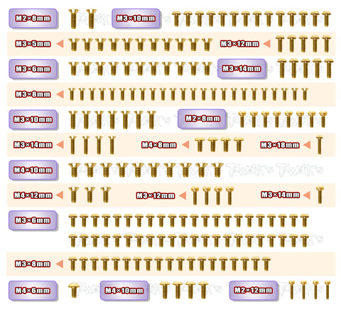 GSS-IF18-2 Gold Plated Steel Screw Set 186pcs. ( For Infinity IF18-2 )