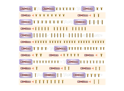 GSS-RC8B4E	Gold Plated Steel Screw Set 152pcs.( For Team Associated RC8 B4E )