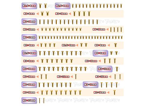 GSS-RC8B4	Gold Plated Steel Screw Set 152pcs. ( For Team Associated RC8 B4 )