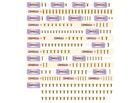 GSS-SRX8PRO	Gold Plated Steel Screw Set 201pcs. ( For Serpent SRX8 PRO )