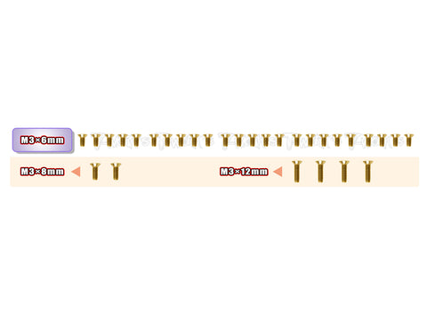 GSS-X20'23-B	Gold Plated Steel Screw Set( Bottom ) 30pcs. ( For Serpent X20 2023） )