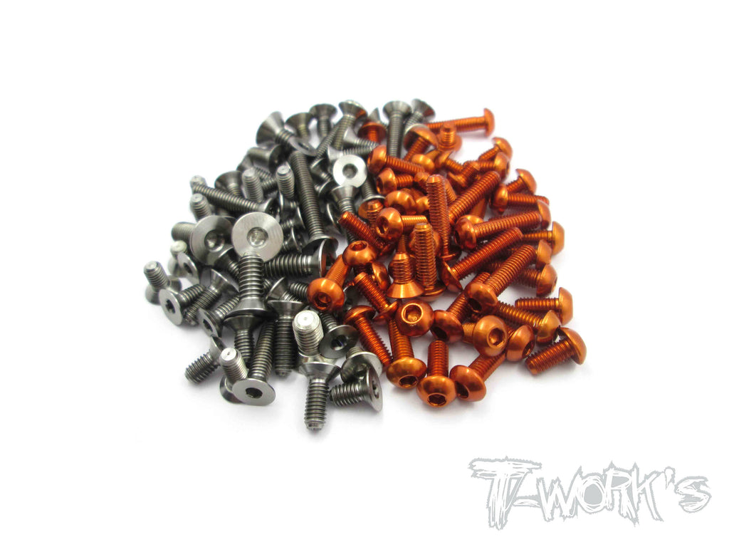 TASS-T4-18 64 Titanium &7075-T6 Orange Screw set 104pcs.(For Xray T4 2018)