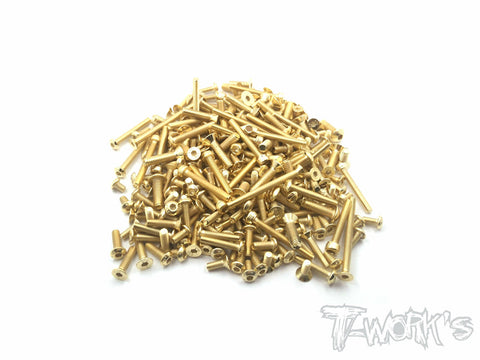 GSS-RC10T6.1  Gold Plated Steel Screw Set 108pcs. ( For Team Associated  RC10T6.1 )