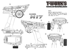 TS-044 3D Color Graphite Sticker  (For Sanwa & Airtronics M17 ) 6 Colors