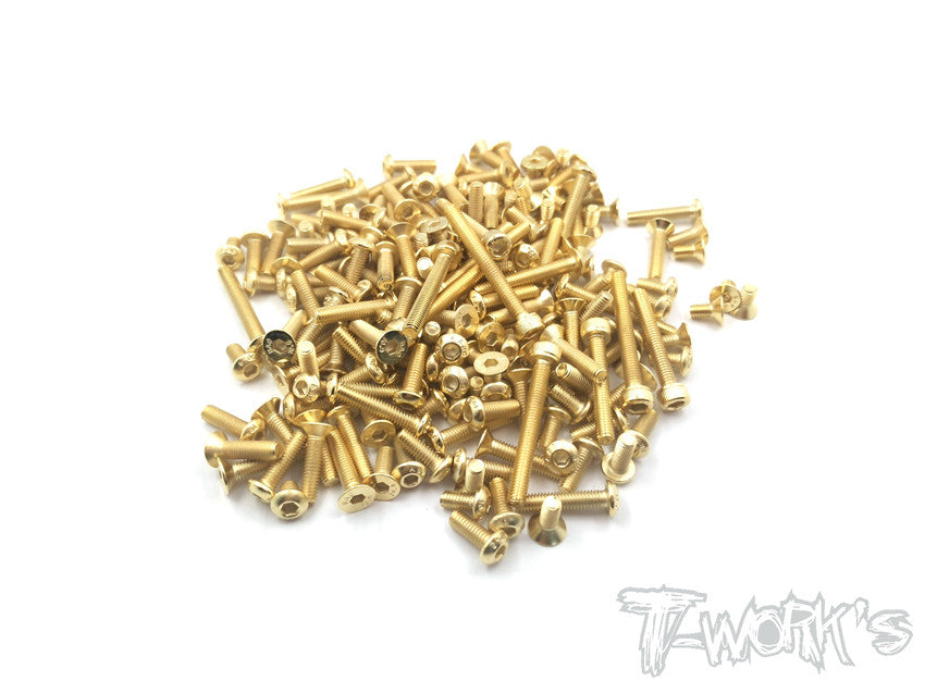 GSS-NT483  Gold Plated Steel Screw Set 179pcs.(TEKNO NT-48.3)
