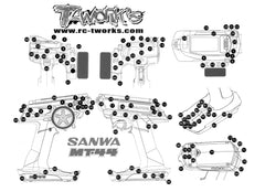 TS-043 Shiny Graphite Sticker (For Sanwa & Airtronics MT44 )
