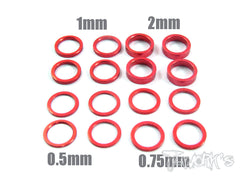TA-051 Aluminum 6mm Bore Washer Set  0.5, 0.75 ,1 ,2mm each 4pcs.