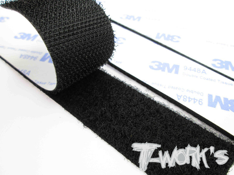 TA-076 Black Adhesive Velcro Tape 25mm x 150mm (3pcs.) – T-Work's Products