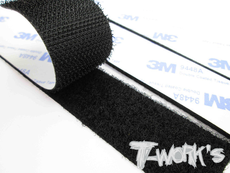 TA-076 Black Adhesive Velcro Tape 25mm x 150mm (3pcs.) – T-Work's