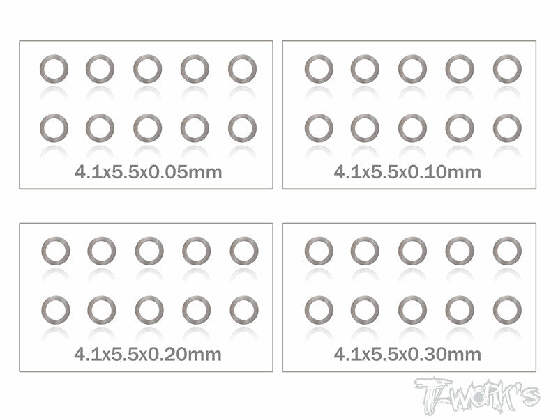 TA-095-4 4mm Shim Washer Set ( 0.05,0.1,0.2,0.3mm each 10pcs. )