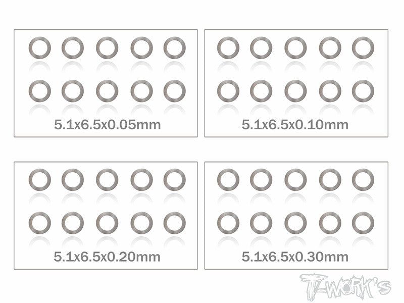 TA-095-5 5mm Shim Washer Set ( 0.05,0.1,0.2,0.3mm each 10pcs. )