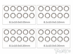 TA-095-8 8mm Shim Washer Set ( 0.05,0.1,0.2,0.3mm each 10pcs. )