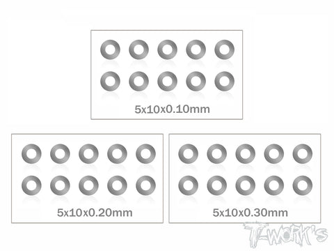 TA-124      5 x 10 Stainless Steel Shim Washer  ( 0.1, 0.2, 0.3mm )