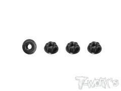 TA-126 7075-T6 Light Weight Low Profile Serrated M4 Wheel Nuts (4pcs)