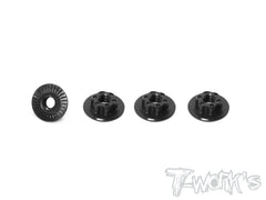 TA-127 7075-T6 Light Weight large-contact Low Profile Serrated M4 Wheel Nuts (4pcs)
