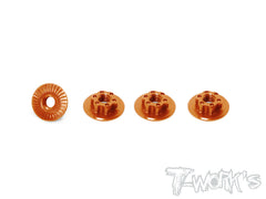 TA-127 7075-T6 Light Weight large-contact Low Profile Serrated M4 Wheel Nuts (4pcs)