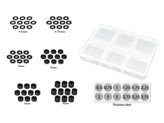 TA-140 Aluminum 3mm Bore Washer Set 0.5,0.75,1,2,3,5mm Each 10pcs.