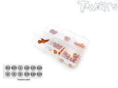 TA-140 Aluminum 3mm Bore Washer Set 0.5,0.75,1,2,3,5mm Each 10pcs.