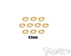 TA-144 Brass 3mm Bore Washer Set  0.5, 0.75 ,1 ,2mm Each 10pcs.