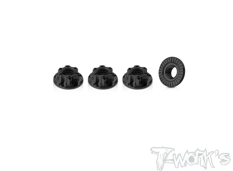 TA-155BK      7075-T6 Light Weight Serrated M5 Wheel Nut ( Black ) 4pcs.