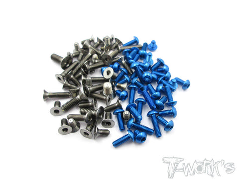 TAS-418 64 Titanium &7075-T6 Blue Screw set 93pcs. For Tamiya 418