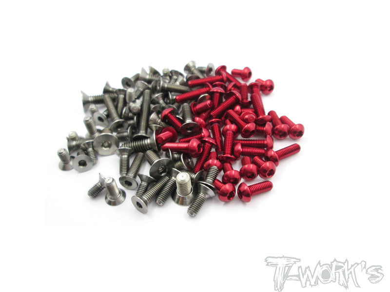 TASS-D06 64 Titanium &7075-T6 Red Screw set 96pcs. For VBC WildFire D06
