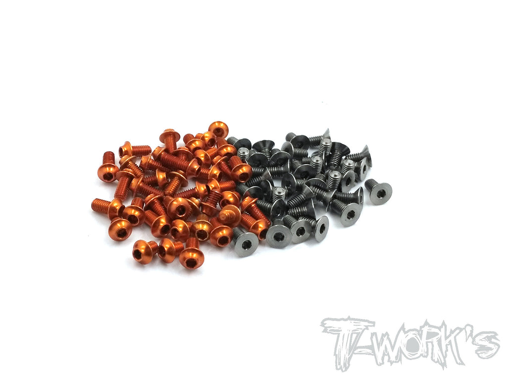 TASSU-T4-15 64 Titanium &7075-T6(UFO Head) Orange Screw set( For Xray T4 2015)