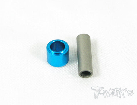 TE-030 Hard Coated Hollow Idler Shaft&Alum. Spur Gear Shaft Spacer  ( For Tamiya FF03 )