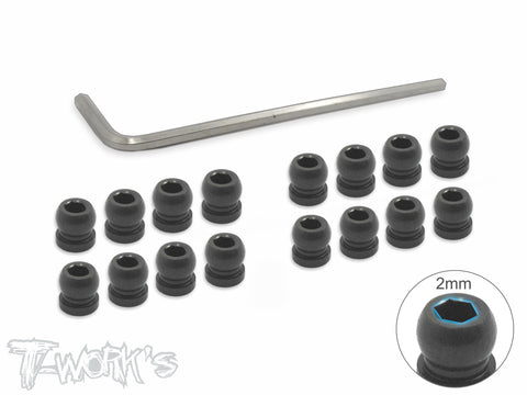 TE-156 7075-T6 Hard Coated Alum. 4.5mm Pivot Ball With 2mm Hex   ( For Serpent Project 4X ) 16pcs.