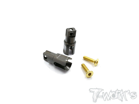 TE-163-Y 7075-T6 Hard Coated Alum.  Front Spool Cups( For Yokomo BD8'18 )