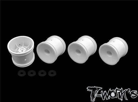 TE-238-A 12mm Truck Wheel White ( Team Associated T4.3, T5M and T6.1 & Tekno ET410 & Yokomo YZ-2T F&R ) 4/8pcs.