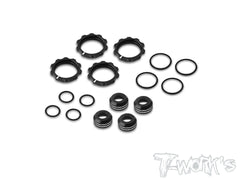 TE-244-H   Alum. 13mm Shock Adjustable Nut With Mark And Collar ( For Team Associated RC10 B7/ B74.2 / B6.4/B7D ) Black