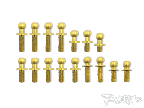 TN-001-BD8 Titanium Nitride Coated Steel Ball End set ( For Yokomo BD8 )