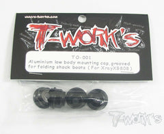 TO-001 Aluminum low body mounting cap,grooved for folding shock boots ( For XrayXB808 ) 4pcs.