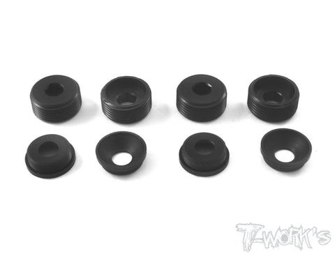 TO-130  POM Front Upright Adjust Nut with POM Spacers  ( For Mugen MBX-6/MBX-7/MBX-7R/Sworkz S350/MBX8/ MBX8 ECO/ MBX8R)  4pcs.