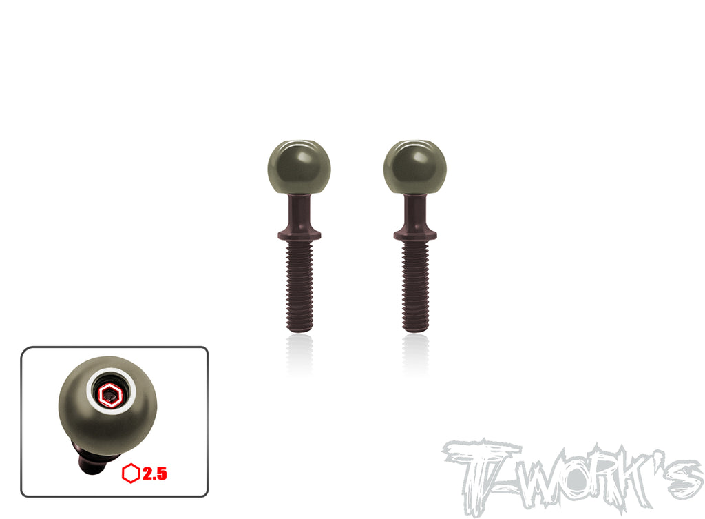 TO-192-RC8B3   Alum. Pillow Ball With Spring Steel Shaft ( For Team Associated RC8 B3/B3.2/T3.2/T3.2E ) 2pcs.