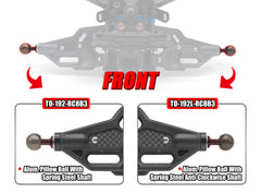 TO-192L-RC8B3    Alum. Pillow Ball With Spring Steel Anti-Clockwise Shaft ( For RC8 B4/B4E/B3/B3E/B3.2/T3.2/T3.2E ) 2pcs.