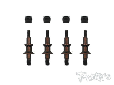 TO-194 Spring Steel Shock Standoffs With POM Shock Cap Bushings ( For TEKNO EB/NB/NT/SCT )4pcs.