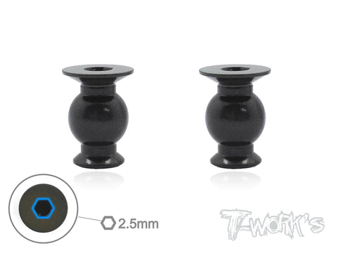 TO-199-F  7075 Hard Coated Alum.6.8mm Steering Pivot Ball With Backstop   ( For Xray XB8,XB8'16,XB8E'16,GTX'17,XB8E'17/ XB8'19/ XB8'20/XB8E'20) 2pcs.