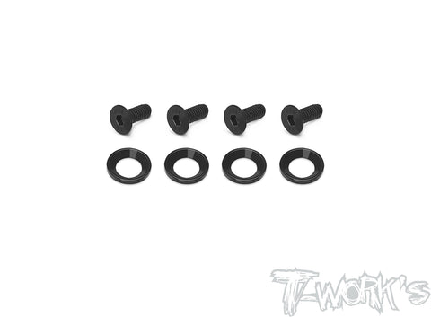 TO-205-BK	Engine Mount Washer And Screw Set （ For Team Associated RC8 B3/B3.2/T3.2/T3.2E/Mugen MBX8R） Each 4 pcs.