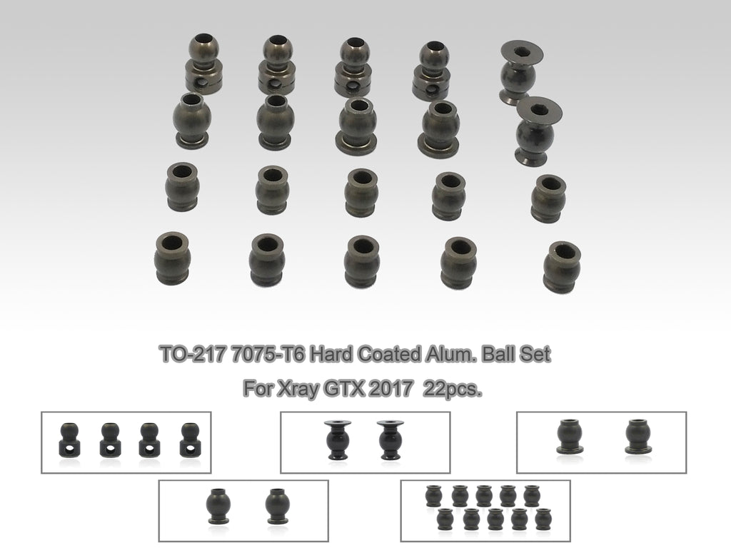 TO-217 7075-T6 Hard Coated Alum. Ball Set ( For Xray GTX 2017 ) 20pcs.