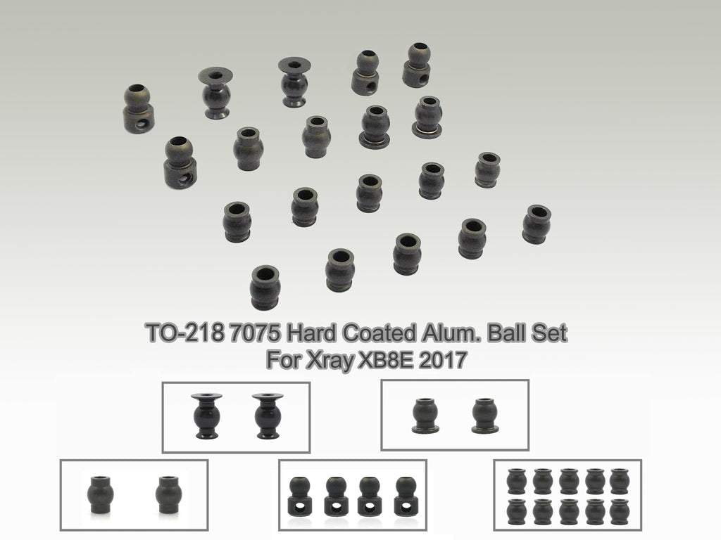 TO-218  7075-T6 Hard Coated Alum. Ball Set ( For Xray XB8E 2017 )20pcs.