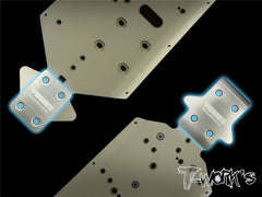 TO-220-MBX8 Stainless Steel Rear Chassis Skid Protector ( Mugen MBX-8/Mugen MBX8 ECO/ Mugen MBX8R) 2pcs.