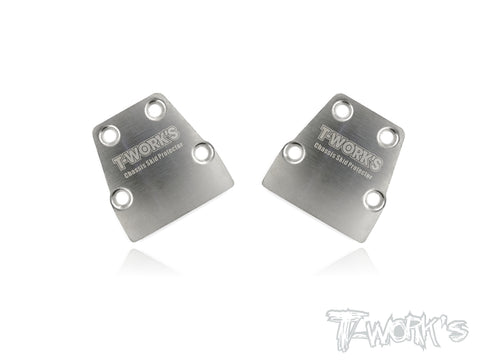 TO-220-T Stainless Steel Rear Chassis Skid Protector ( Tekno NB48.4 / EB48.4) 2pcs.