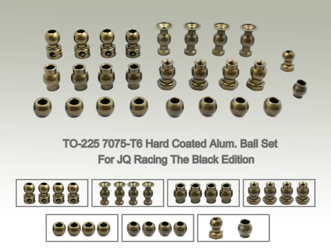 TO-225 7075-T6 Hard Coated Alum. Ball Set ( For JQ Racing The Black Edition)  26 pcs.
