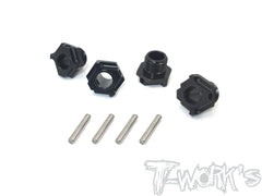 TO-245-A Black Hard Coated 7075-T6 Alum.Light Weight Wheel Hub  ( Team Associated RC8 B3.1/B3/B3.2 ) 4pcs.