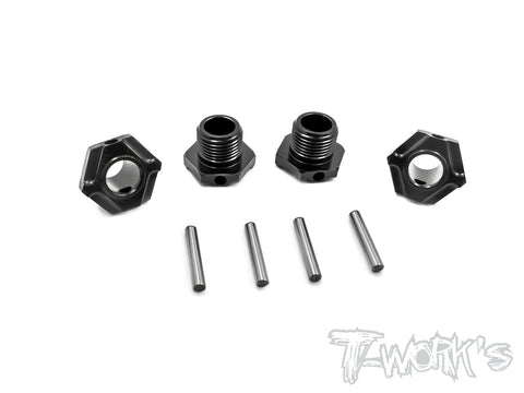 TO-245-M Black Hard Coated 7075-T6 Alum.Light Weight Wheel Hub  ( For Mugen MBX6/7/7R/MGT7/MBX8/Mugen MBX8R ) 4pcs.